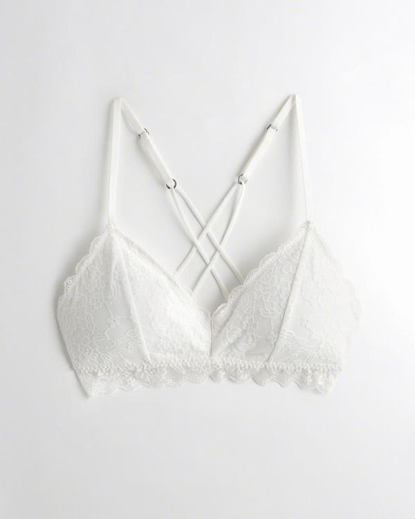 Bralette Hollister Donna Strappy Trianglelette With Removable Pads Bianche Italia (419ZDYLG)